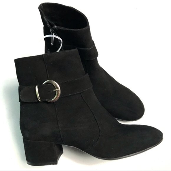 Charles David Women’s Black Suede Ankle Boots Size 8 Made...